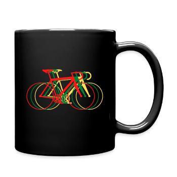 Bicycle motif three colors - Full Colour Mug - black - Right