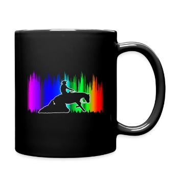 Westernreiten Westernreiter Pferdeliebhaber - Tasse einfarbig - Schwarz - Rechts