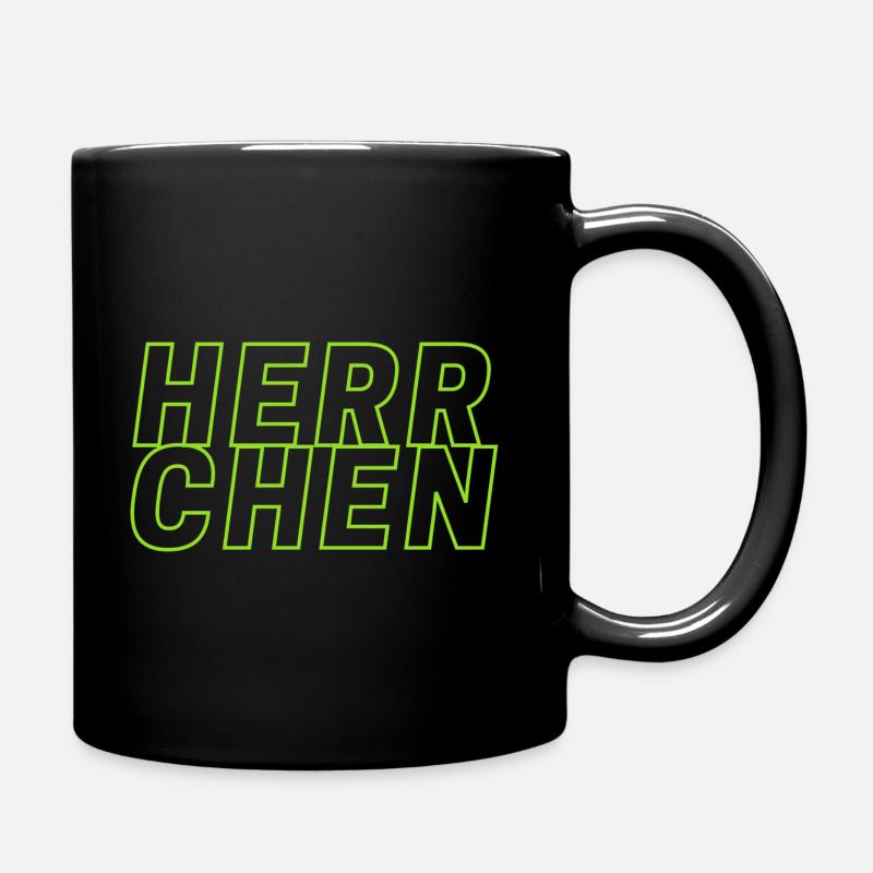 Herrchen - Tasse einfarbig - Schwarz