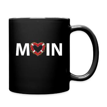 Moin mit Herz - Tasse einfarbig - Schwarz - Rechts