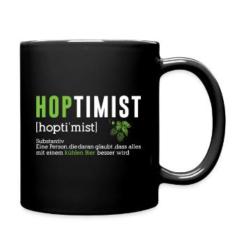 Bierliebhaber Shirt - Tasse einfarbig - Schwarz - Rechts