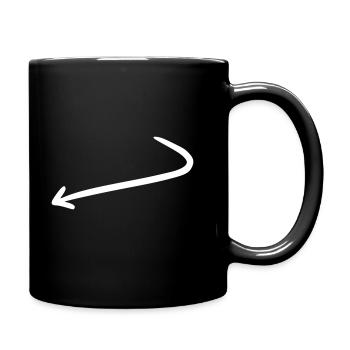 Arrow drawing sketch white - Full Colour Mug - black - Right