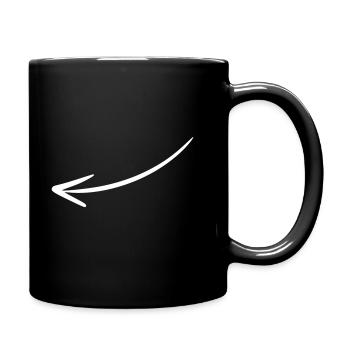 Arrow drawing sketch white - Full Colour Mug - black - Right