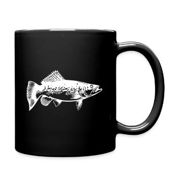 Pike Fish Silhouette - Full Colour Mug - black - Right