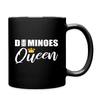 Dominoes Queen Dominoe -Spieler - Tasse einfarbig - Schwarz - Rechts