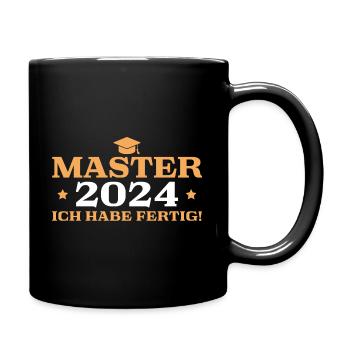 Master 2024 Ich habe fertig Masterprüfung - Tasse einfarbig - Schwarz - Rechts