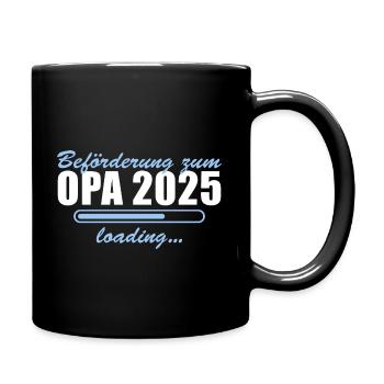 Schwangerschaftsverkündung 2025 Werdender Opa - Tasse einfarbig - Schwarz - Rechts