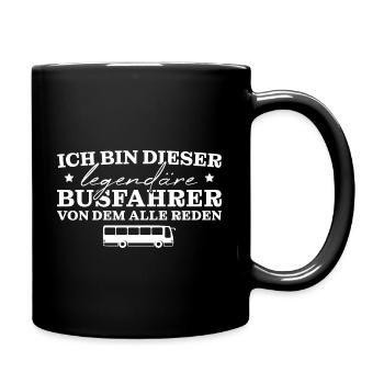 Linienbus Schulbus Legendärer Busfahrer - Tasse einfarbig - Schwarz - Rechts
