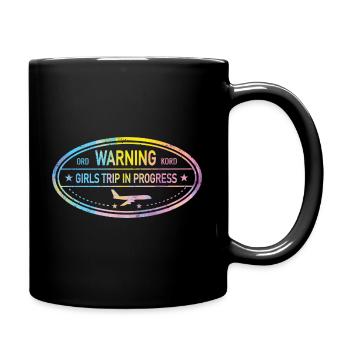Attention Girls Trip en cours - Mug uni - noir - Droite