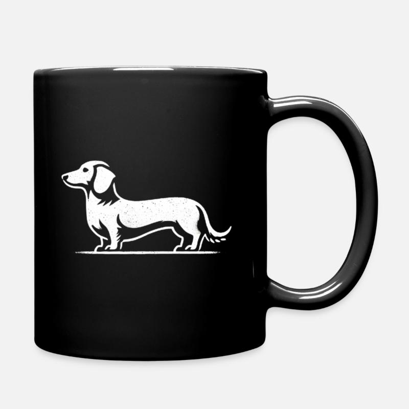 Dackel Teckel Silhouette Hund - Tasse einfarbig - Schwarz