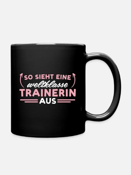 Fußballtrainerin Weltklasse Trainerin - Tasse einfarbig - Schwarz