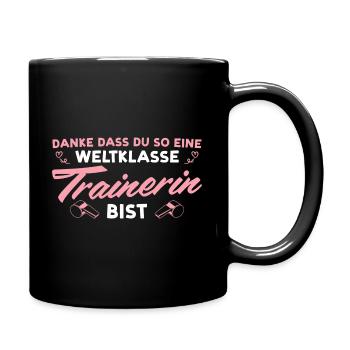 Weltklasse Fußballtrainerin Beste Trainerin - Tasse einfarbig - Schwarz - Rechts
