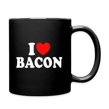 I Love Bacon Humor Meat Bacon - Full Colour Mug - black - Right
