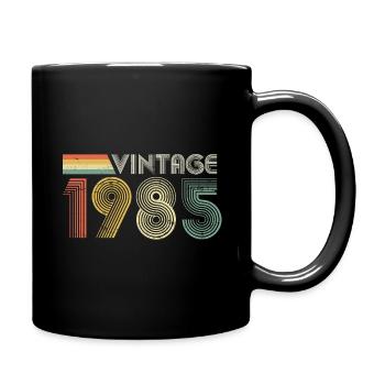 Vintage 1985, 40th Birthday - Full Colour Mug - black - Right