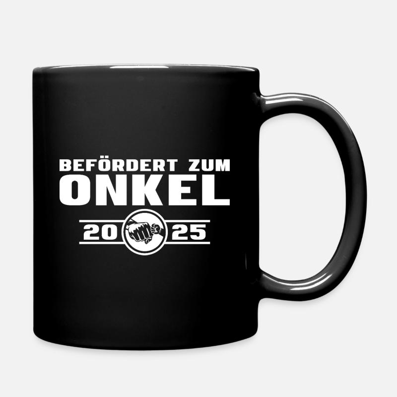 Befördert zum Onkel 2025 Babyparty - Tasse einfarbig - Schwarz