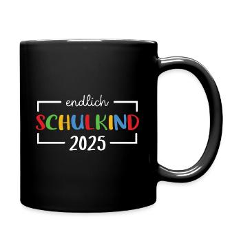 finally schoolchild 2025 school enrollment preschool - Full Colour Mug - black - Right