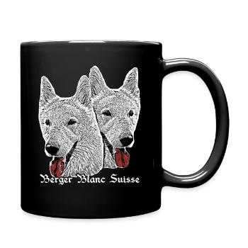 Berger blanc suisse, berger, chien, - Mug uni - noir - Droite