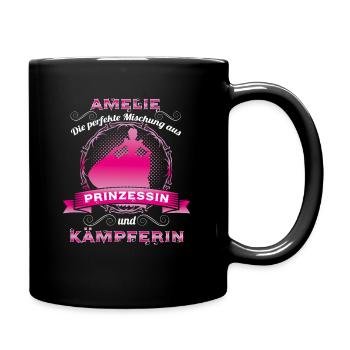 Geschenk Perfekte Mischung aus Prinzessin Amelie - Tasse einfarbig - Schwarz - Rechts