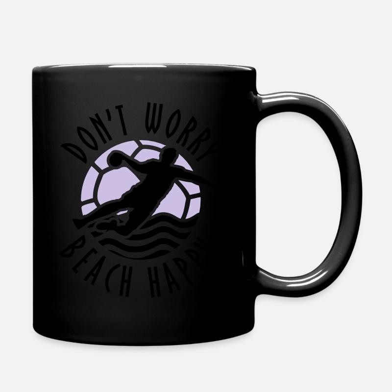 Don # t Worry Beach Happy beach handball - Full Colour Mug - black