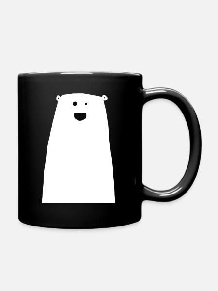 Glücklicher, niedlicher Eisbär - Tasse einfarbig - Schwarz