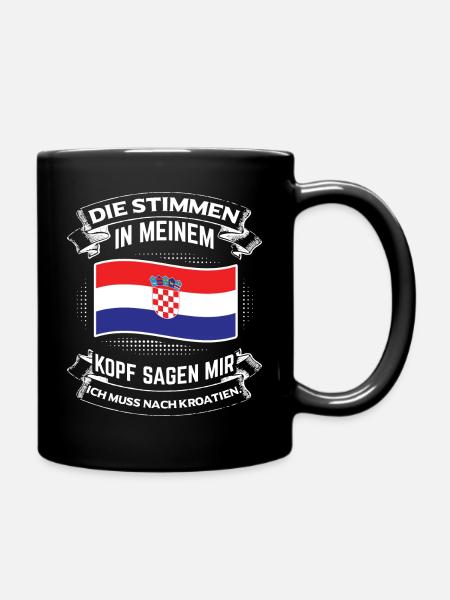 Ich muss nach Kroatien! Zagreb Urlaubsland Land - Tasse einfarbig - Schwarz
