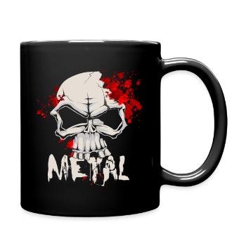 Heavy Metal Skull With Drops Of Blood - Tasse einfarbig - Schwarz - Rechts