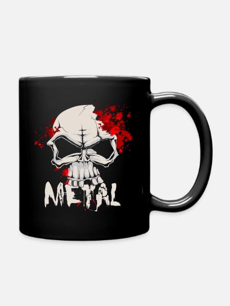 Crâne De Heavy Metal Avec Des Gouttes De Sang - Mug uni - noir