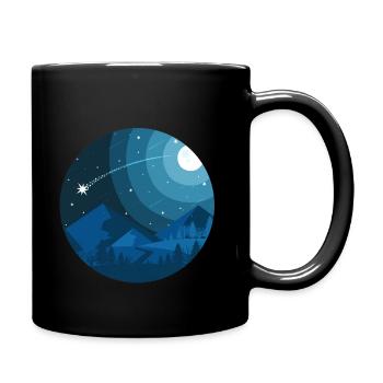 Uncharted Nachthimmel-kreisförmige einfache Grafik - Tasse einfarbig - Schwarz - Rechts