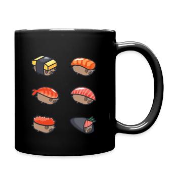 Cute Sushi Pug Funny - Full Colour Mug - black - Right