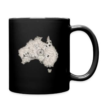 Cool Australia Elements And Animals Map Gift - Full Colour Mug - black - Right