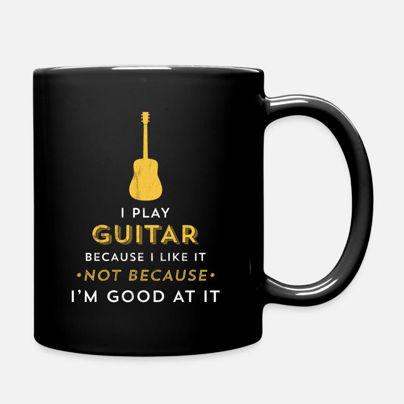 I Play The Guitar Because I Like It Funny - Full Colour Mug - black