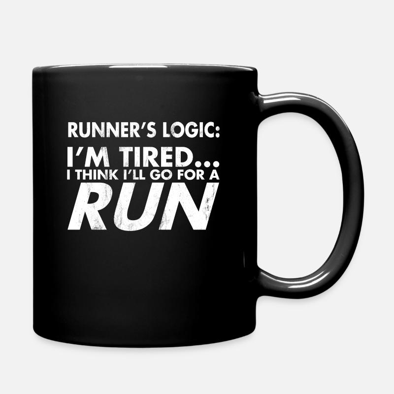 Runner'S Logic Funny Quote Running Runner Life - Full Colour Mug - black