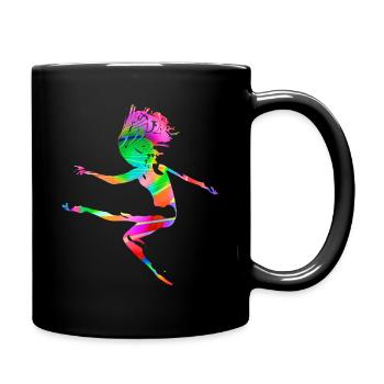 Fractal & Rainbow, Nerd Gift, Dancer & Colorful - Full Colour Mug - black - Right