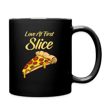 L'amour à la première tranche de fromage pizza au pepperoni drôle - Mug uni - noir - Droite