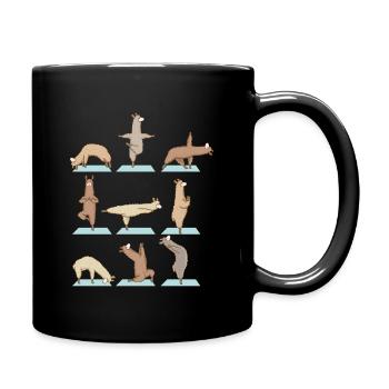 Alpaga Lama Yoga Sport Gymnastique amusante Gymnastique - Mug uni - noir - Droite