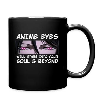 Les yeux d'anime regarderont votre âme et au-delà - Mug uni - noir - Droite