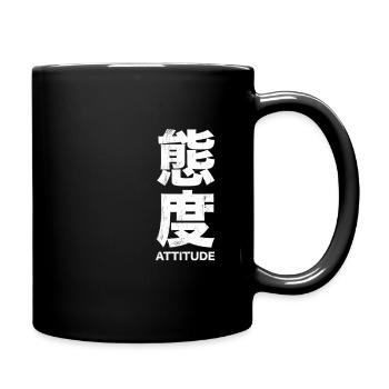 Attitude Japanese Chinese Language Character Text - Full Colour Mug - black - Right