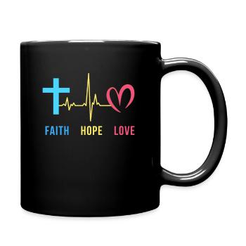 Foi Espoir Amour Christian Heartbeat - Mug uni - noir - Droite