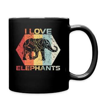 éléphant - Mug uni - noir - Droite