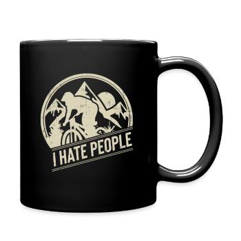 Funny Cute I Hate People Mountain Biker - Full Colour Mug - black - Right