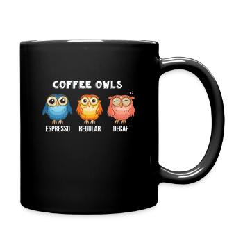 Lustige Kaffee-Eulen - Decaf - Regular - Espresso Tee - Tasse einfarbig - Schwarz - Rechts