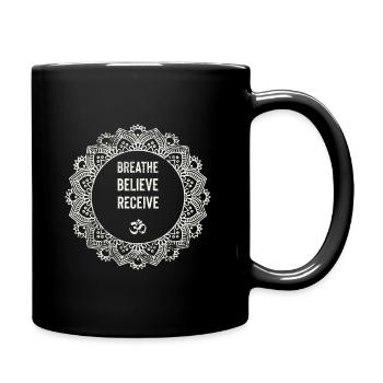 Respirez Croyez Recevez Namaste Yoga Méditation - Mug uni - noir - Droite