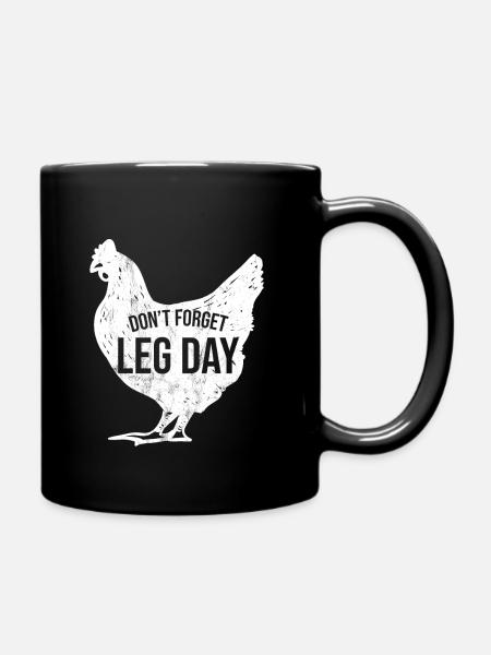 Funny Gym Leg Day Gifts For Gym Lovers - Full Colour Mug - black