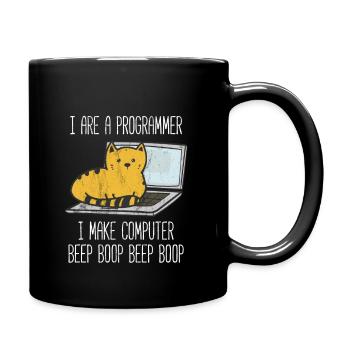 Ich bin Programmierer Ich mache Computer Beep Boop - Tasse einfarbig - Schwarz - Rechts
