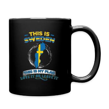 C'est la Suède C'est mon drapeau - Mug uni - noir - Droite