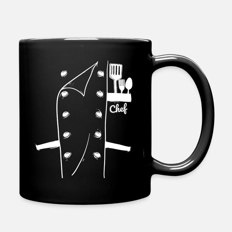 Chef Faux Uniform Funny Cook Robe Jacket - Full Colour Mug - black