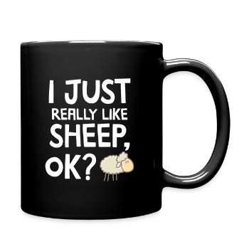 J'aime vraiment les moutons Ok? - Drôle de mouton - Mug uni - noir - Droite