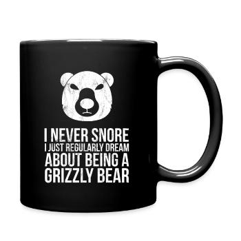 I Never Snore Dream Grizzly Bear Funny - Full Colour Mug - black - Right