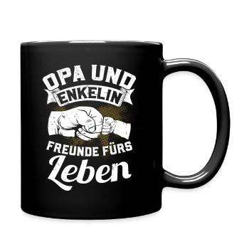 Grand-père et petite-fille - amis pour la vie - Mug uni - noir - Droite