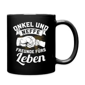 Onkel und Neffe - Freunde fürs Leben - Tasse einfarbig - Schwarz - Rechts